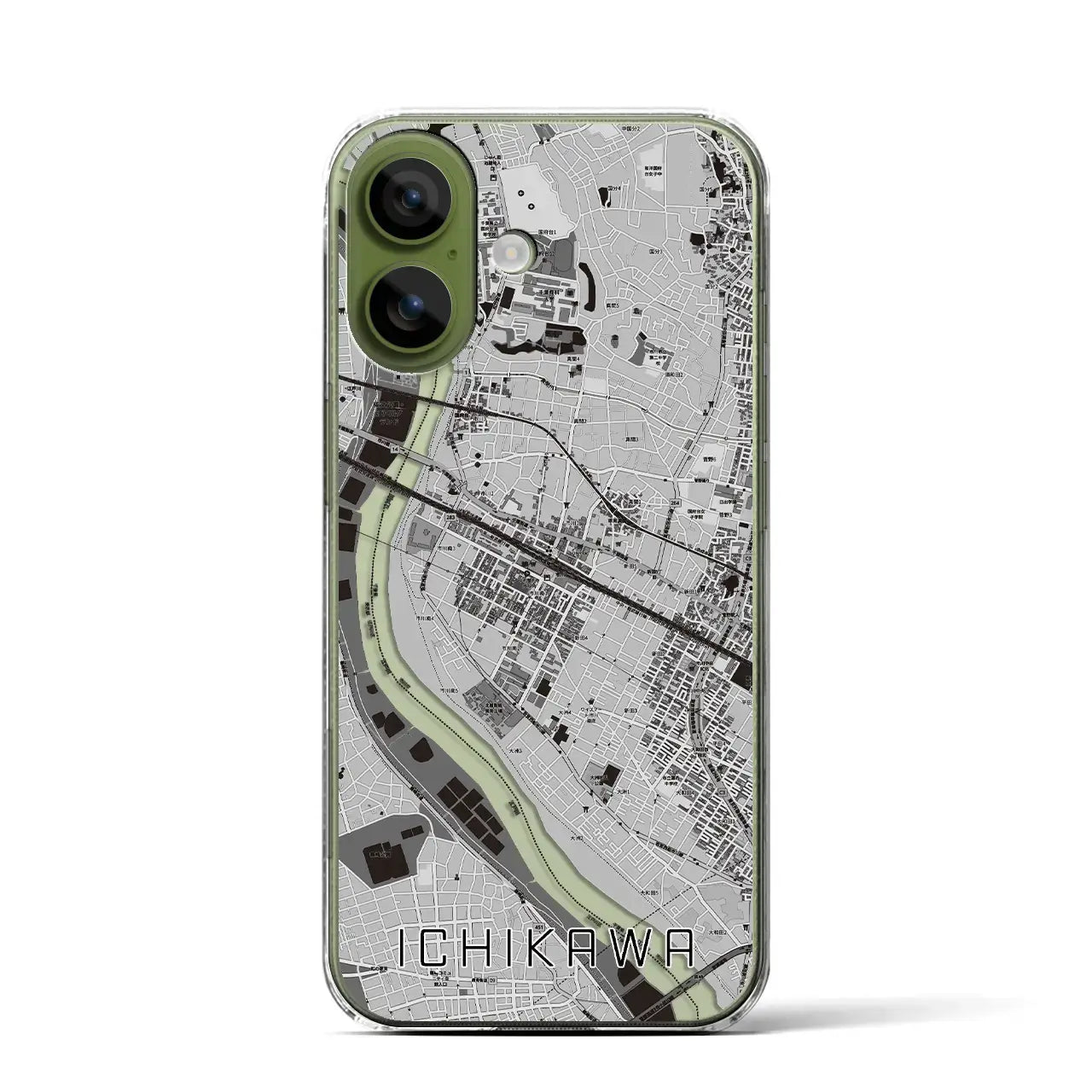 【市川（千葉県）】地図柄iPhoneケース（クリアタイプ）