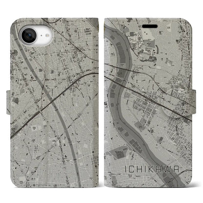 【市川（千葉県）】地図柄iPhoneケース（手帳タイプ）