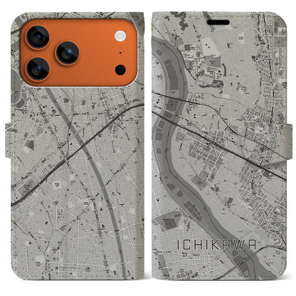 【市川（千葉県）】地図柄iPhoneケース（手帳タイプ）