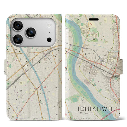 【市川（千葉県）】地図柄iPhoneケース（手帳タイプ）