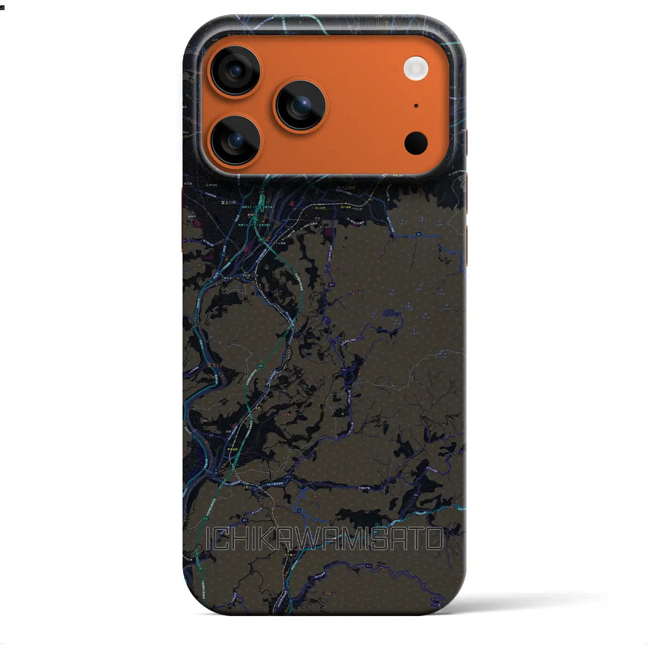 【市川三郷（山梨県）】地図柄iPhoneケース（バックカバータイプ）