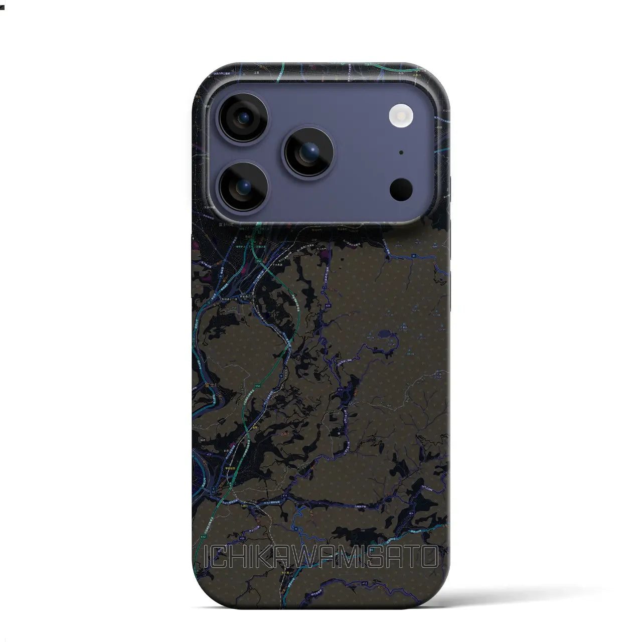 【市川三郷（山梨県）】地図柄iPhoneケース（バックカバータイプ）