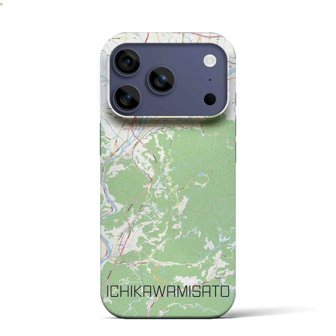 【市川三郷(山梨県)】地図柄iPhoneケース(バックカバータイプ)ナチュラル・iPhone 17 Pro Max 用
