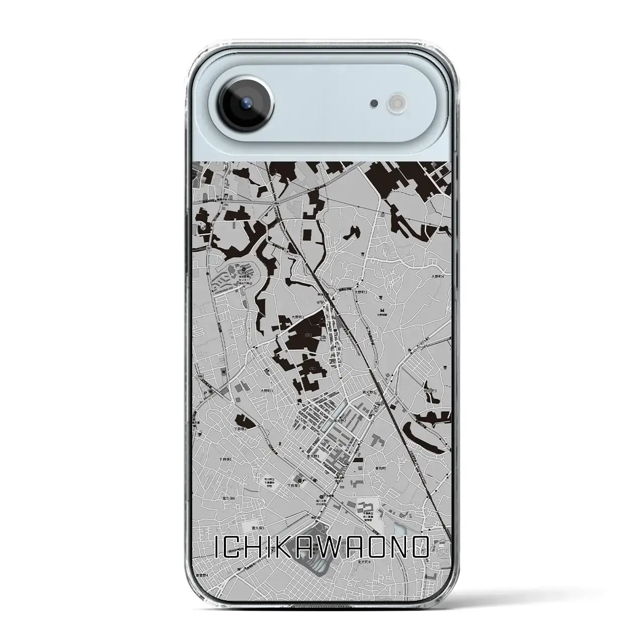 【市川大野（千葉県）】地図柄iPhoneケース（クリアタイプ）