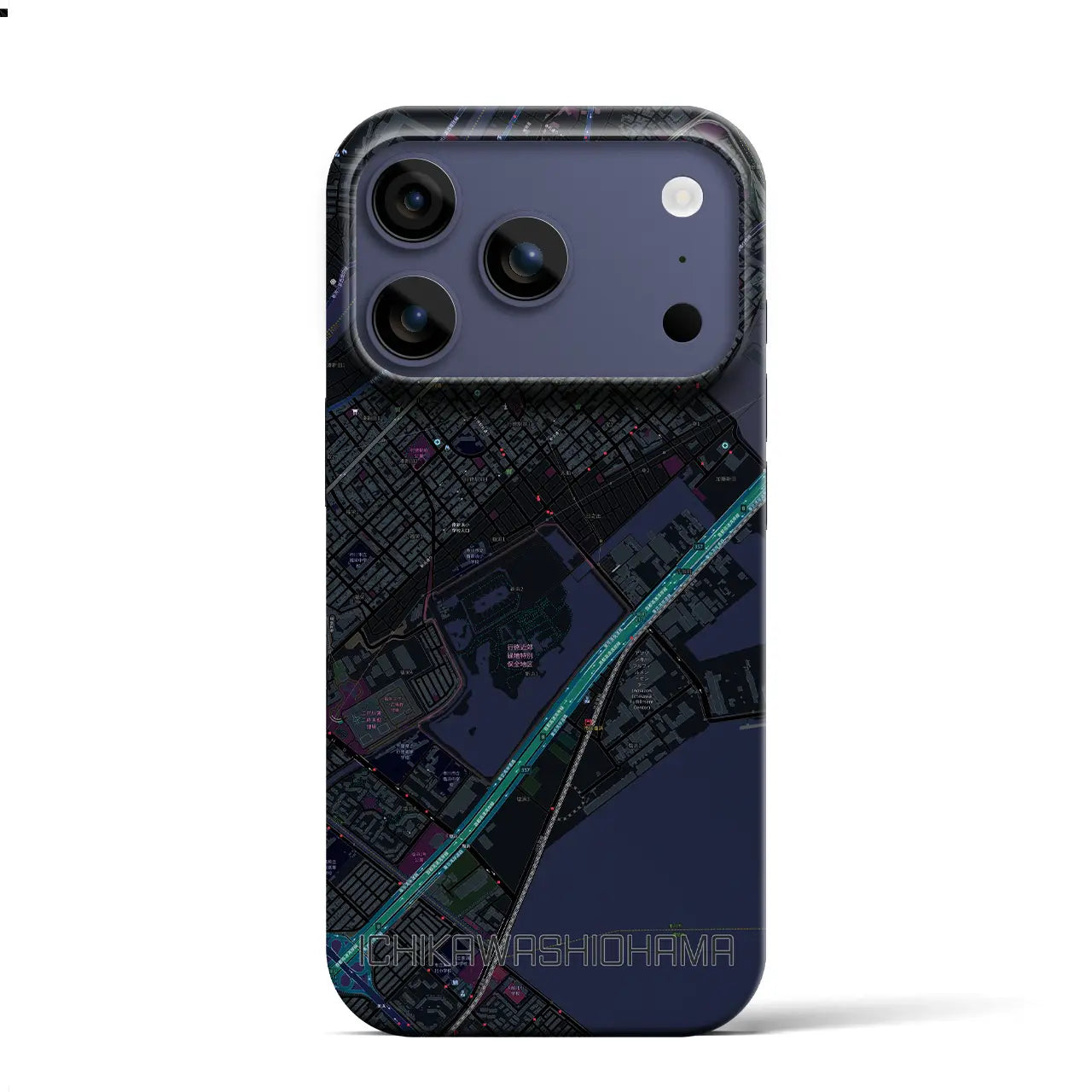 【市川塩浜（千葉県）】地図柄iPhoneケース（バックカバータイプ）
