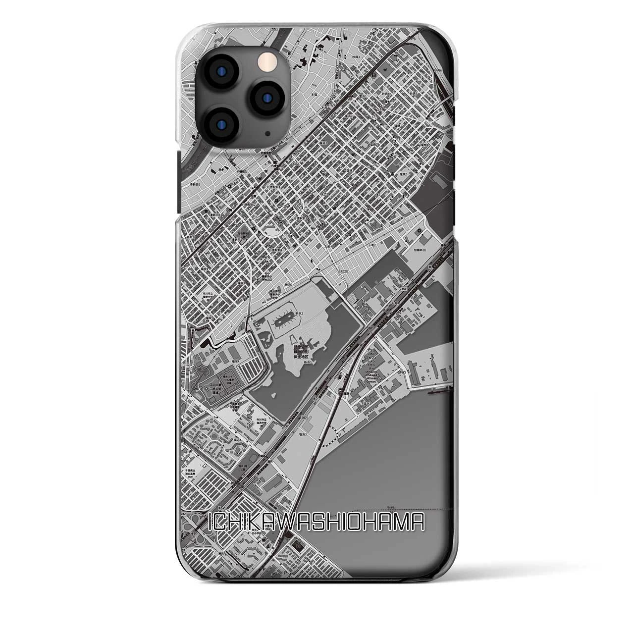 【市川塩浜（千葉県）】地図柄iPhoneケース（クリアタイプ）