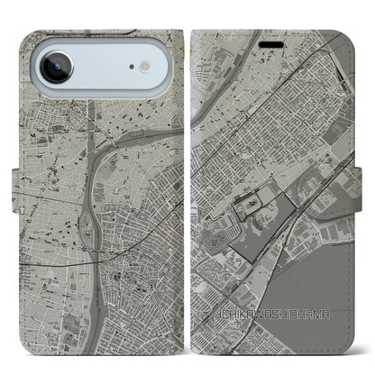 【市川塩浜（千葉県）】地図柄iPhoneケース（手帳タイプ）