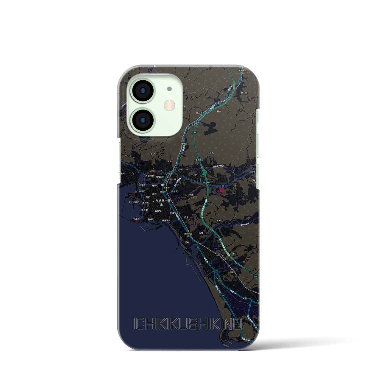 【いちき串木野（鹿児島県）】地図柄iPhoneケース（バックカバータイプ）