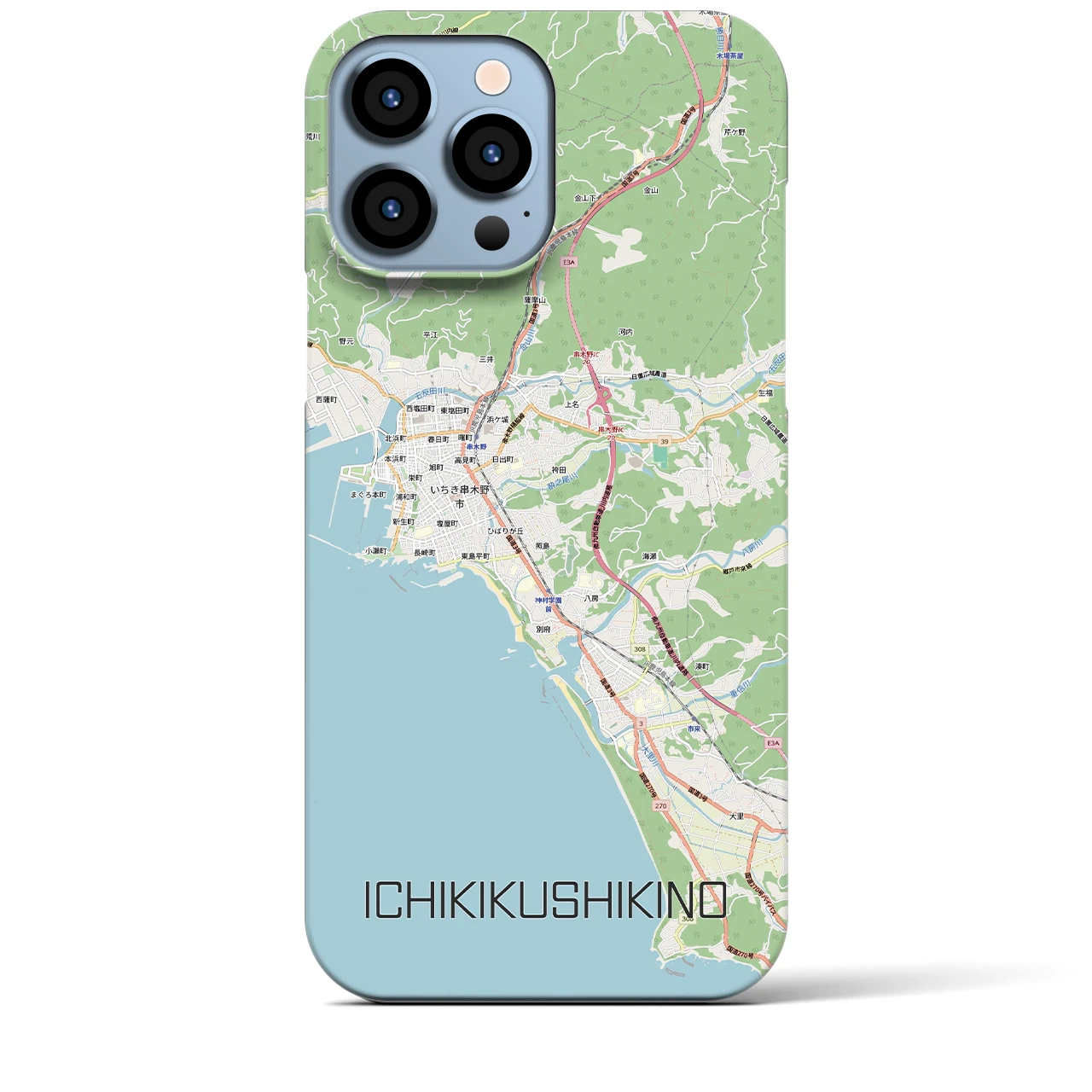 【いちき串木野（鹿児島県）】地図柄iPhoneケース（バックカバータイプ）