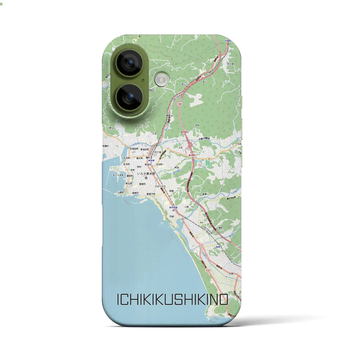 【いちき串木野（鹿児島県）】地図柄iPhoneケース（バックカバータイプ）ナチュラル・iPhone 17 Pro Max 用