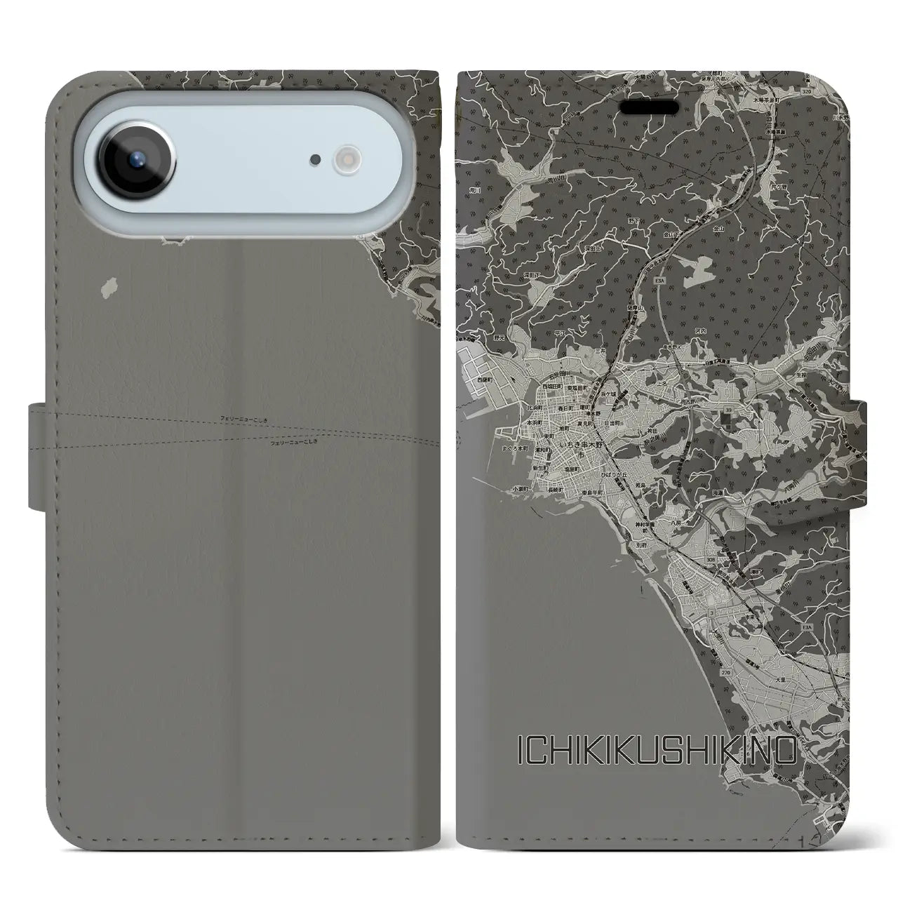 【いちき串木野（鹿児島県）】地図柄iPhoneケース（手帳タイプ）