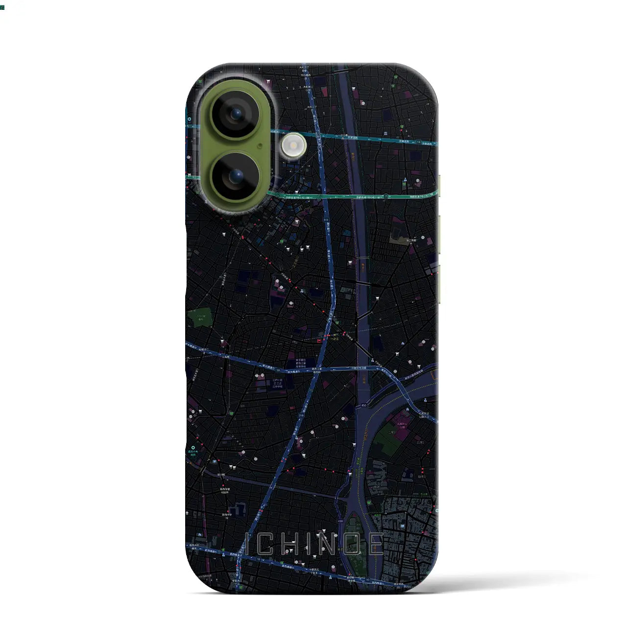 【一之江（東京都）】地図柄iPhoneケース（バックカバータイプ）