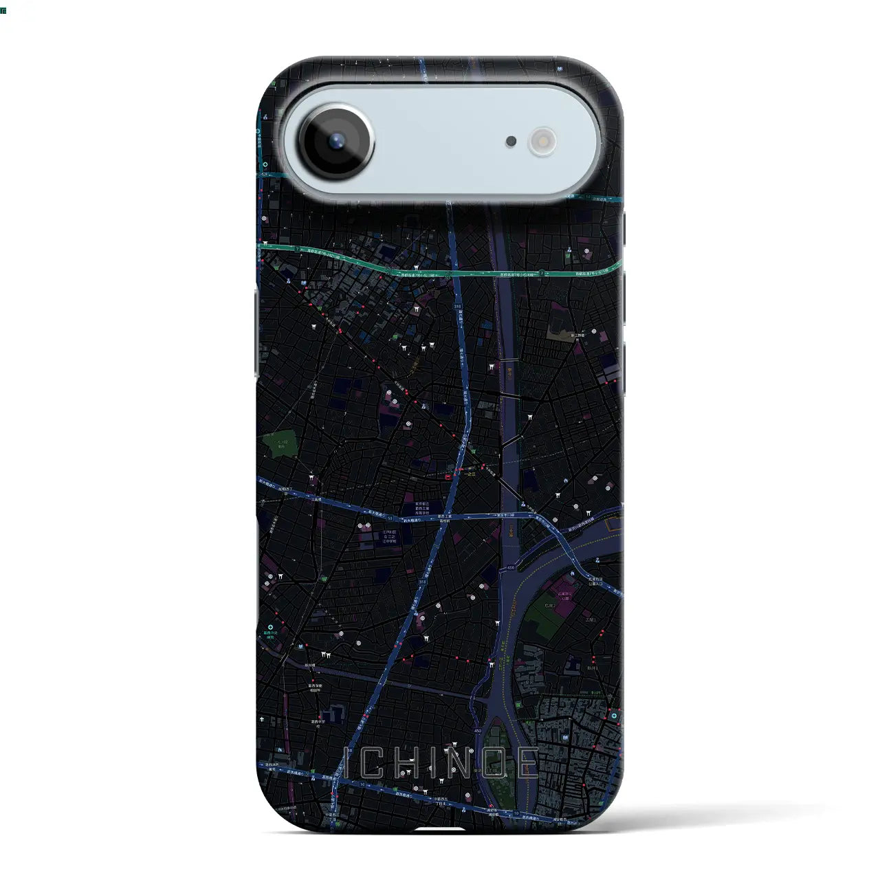 【一之江（東京都）】地図柄iPhoneケース（バックカバータイプ）