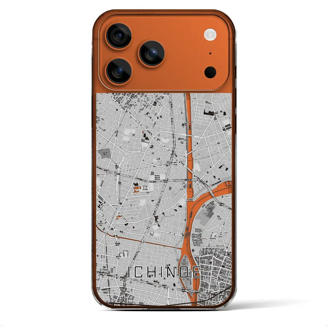【一之江(東京都)】地図柄iPhoneケース(クリアタイプ)