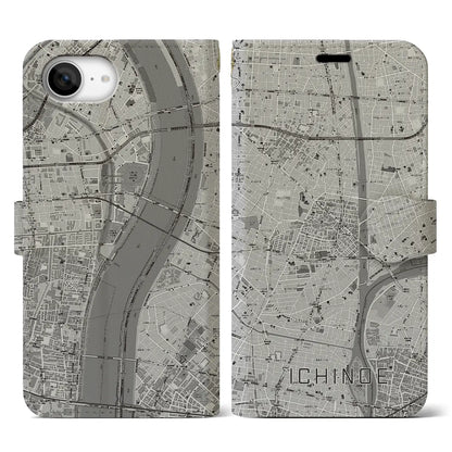 【一之江（東京都）】地図柄iPhoneケース（手帳タイプ）