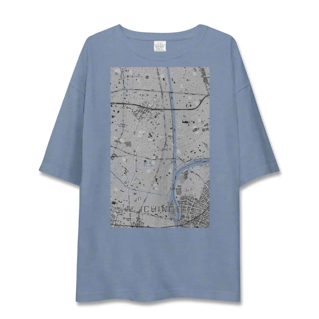 【一之江（東京都）】地図柄ビッグシルエットTシャツ