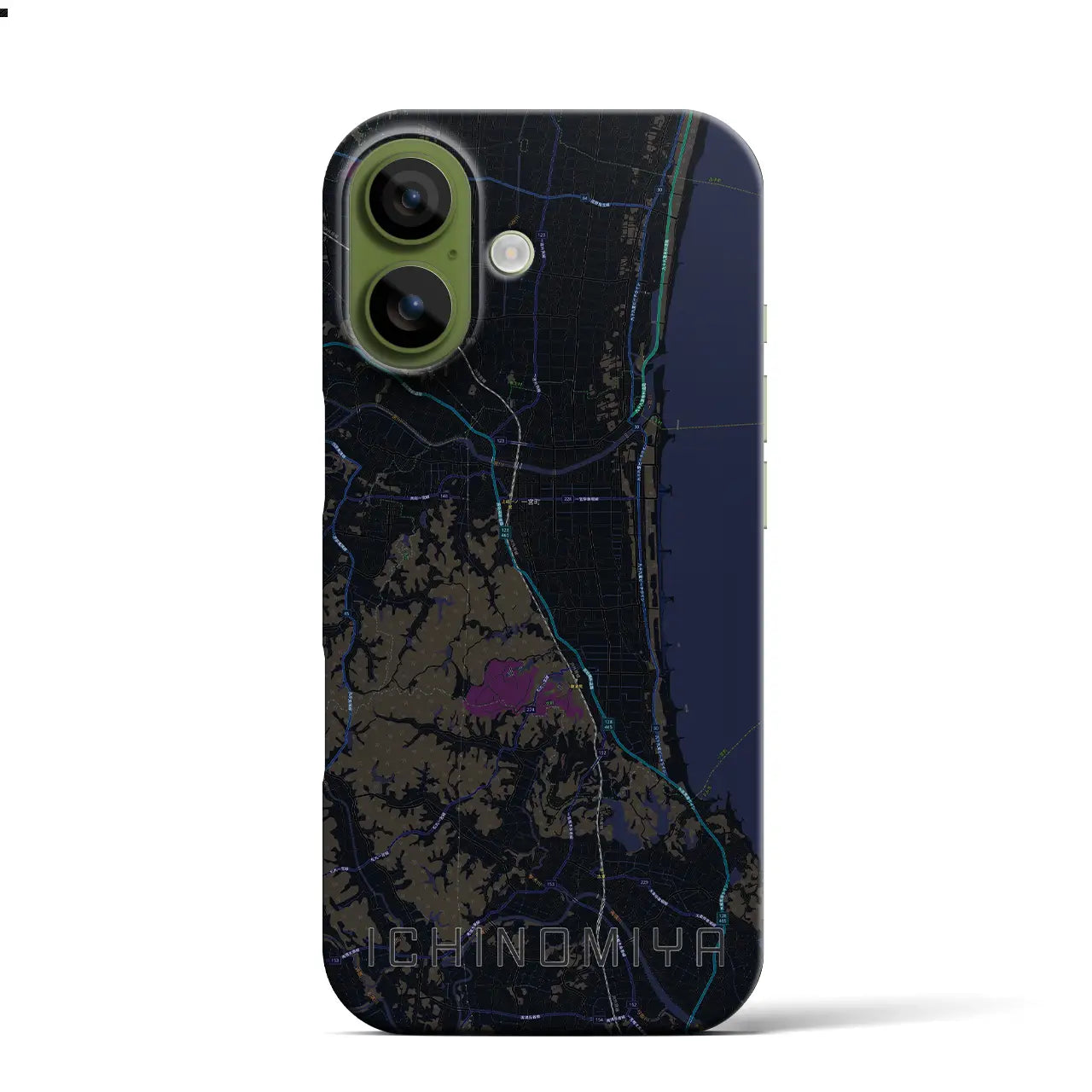 【一宮（千葉県）】地図柄iPhoneケース（バックカバータイプ）