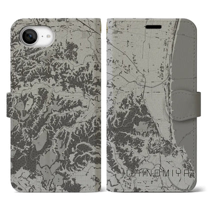 【一宮（千葉県）】地図柄iPhoneケース（手帳タイプ）