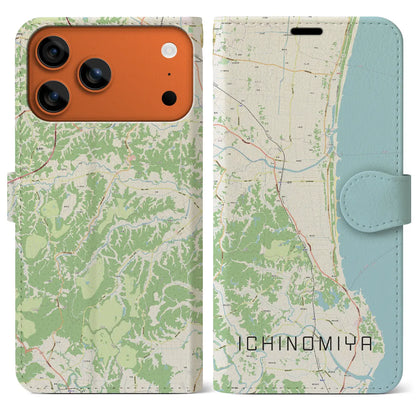 【一宮（千葉県）】地図柄iPhoneケース（手帳タイプ）