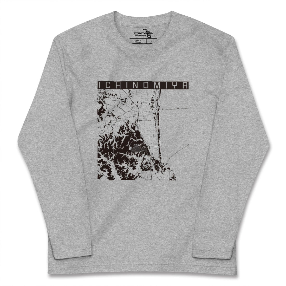 【一宮(千葉県)(千葉県)】地図柄ロングスリーブTシャツ
