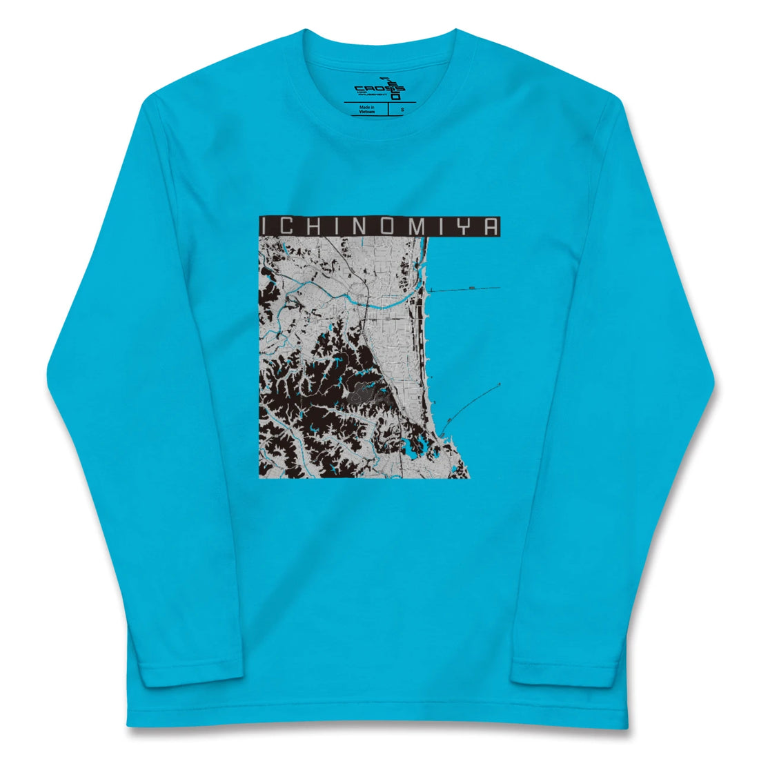 【一宮(千葉県)(千葉県)】地図柄ロングスリーブTシャツ