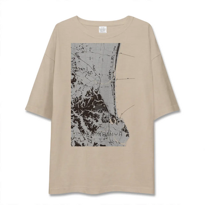 【一宮（千葉県）（千葉県）】地図柄ビッグシルエットTシャツ