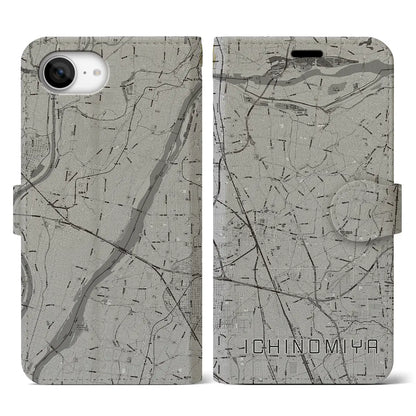 【一宮（愛知県）】地図柄iPhoneケース（手帳タイプ）