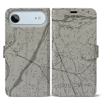 【一宮（愛知県）】地図柄iPhoneケース（手帳タイプ）