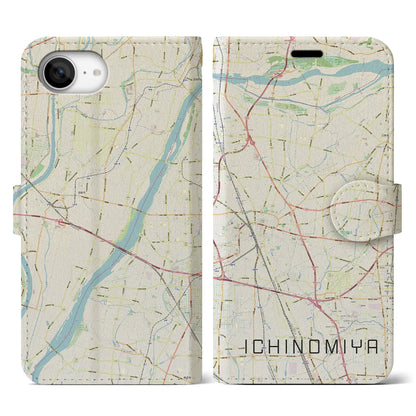 【一宮（愛知県）】地図柄iPhoneケース（手帳タイプ）