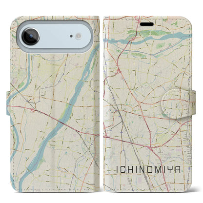 【一宮（愛知県）】地図柄iPhoneケース（手帳タイプ）