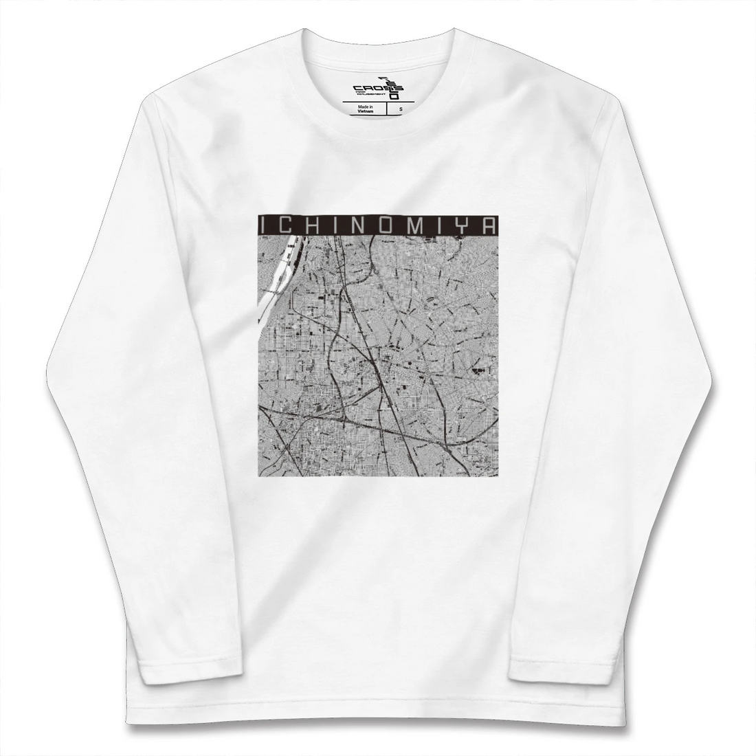 【一宮(愛知県)】地図柄ロングスリーブTシャツ