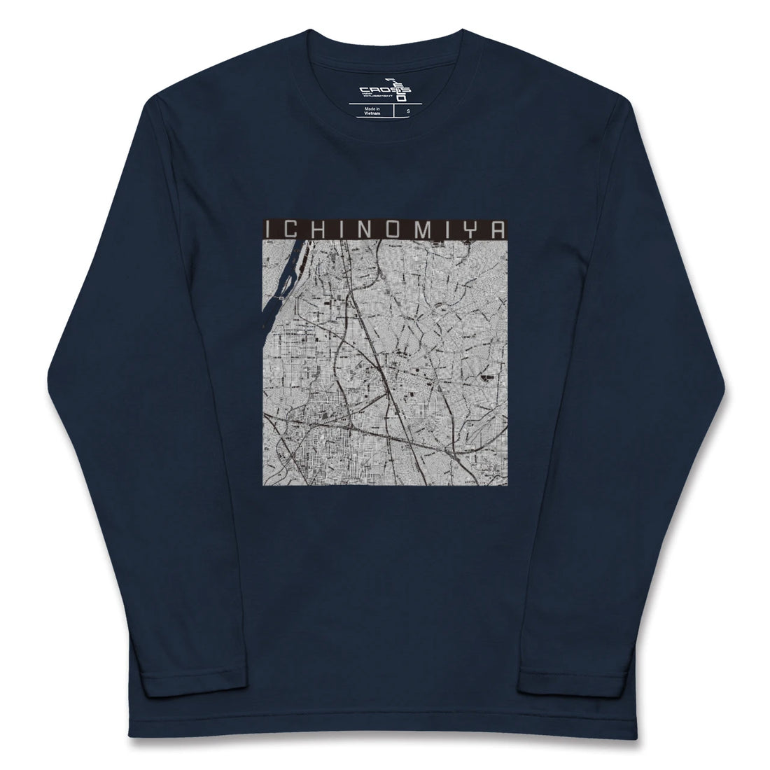 【一宮（愛知県）】地図柄ロングスリーブTシャツ