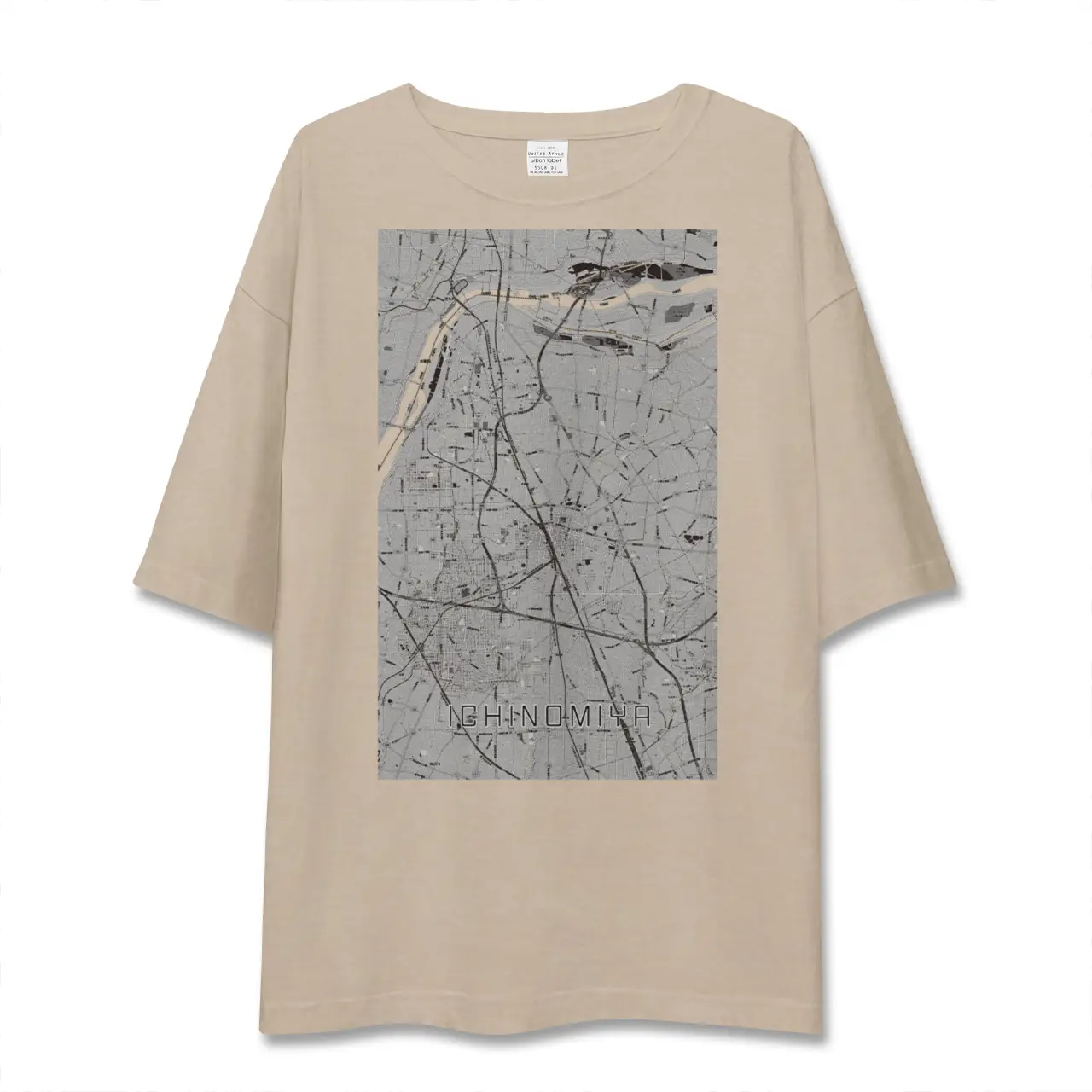 【一宮（愛知県）】地図柄ビッグシルエットTシャツ