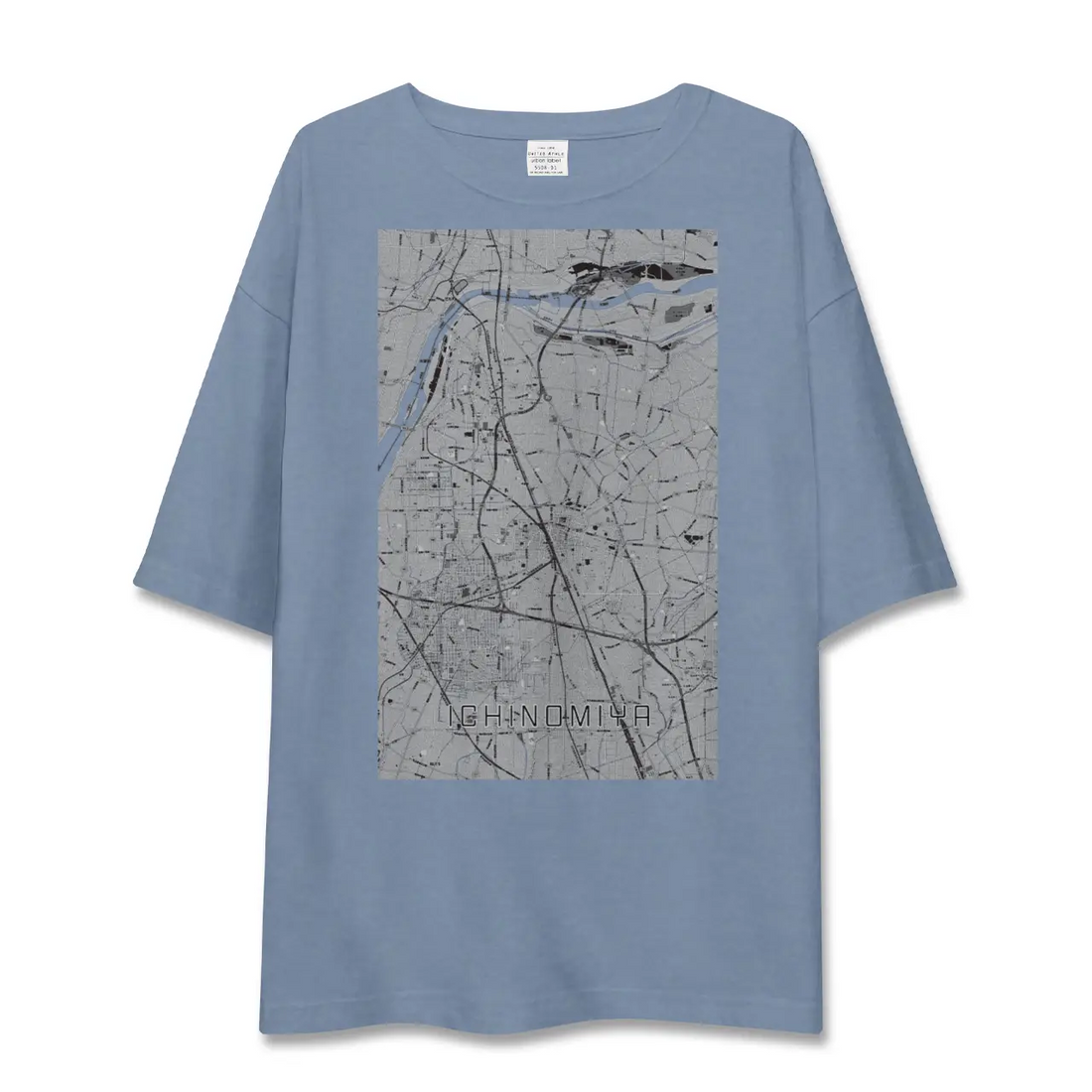 【一宮（愛知県）】地図柄ビッグシルエットTシャツ