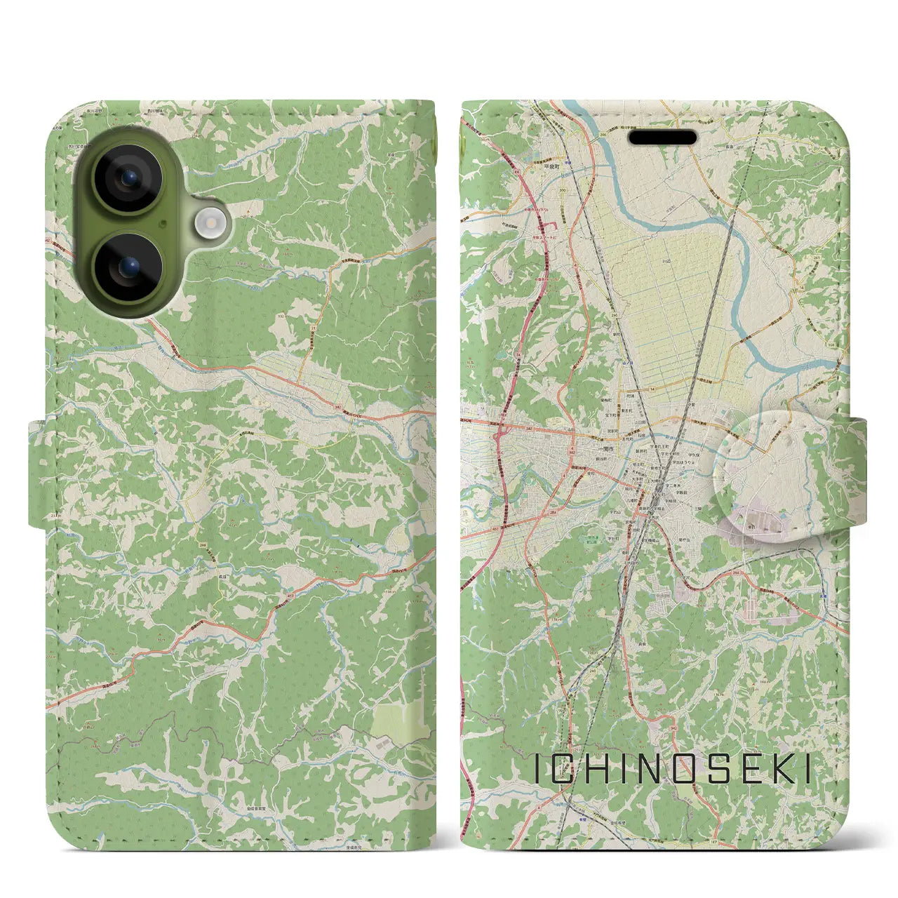 【一関（岩手県）】地図柄iPhoneケース（手帳タイプ）