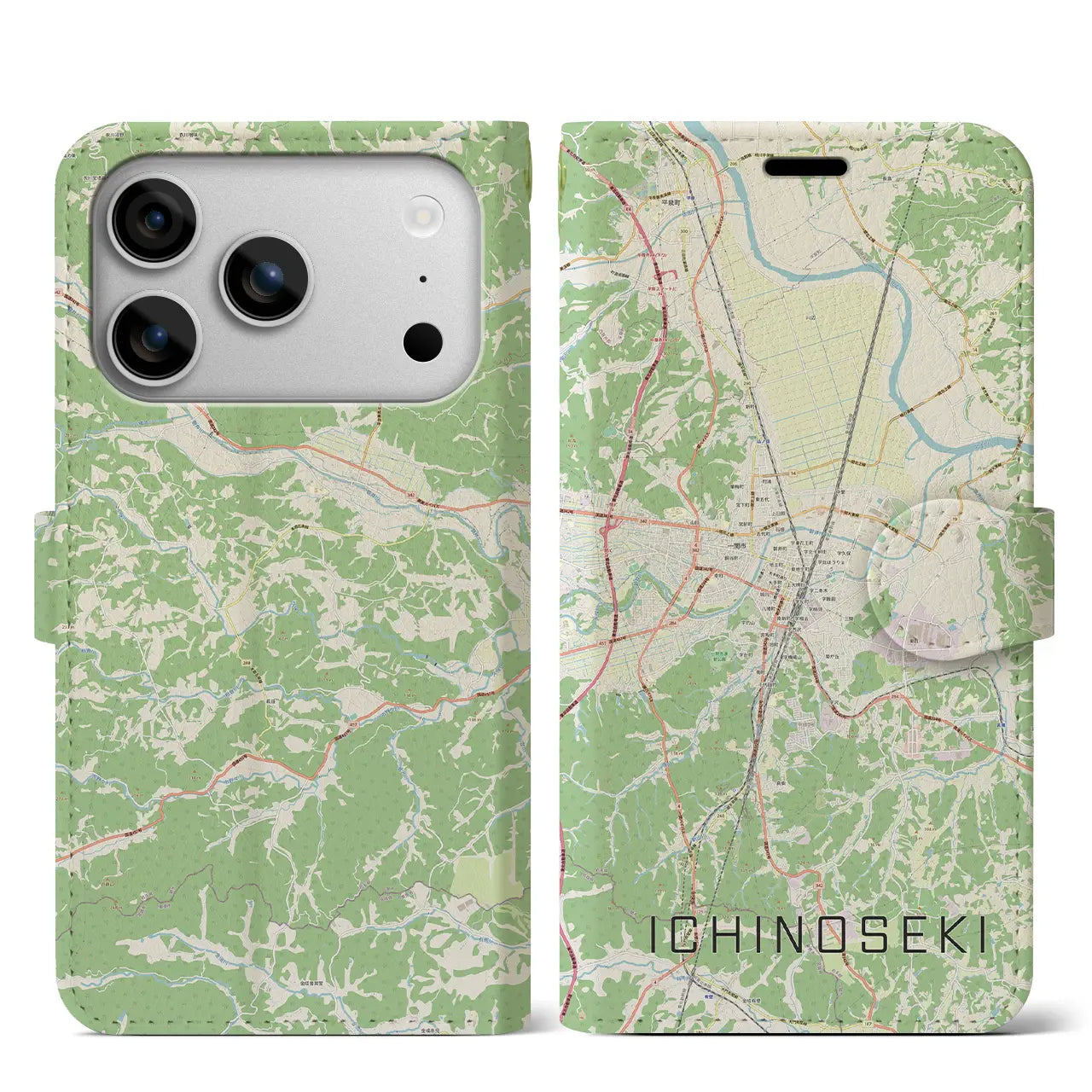 【一関（岩手県）】地図柄iPhoneケース（手帳タイプ）