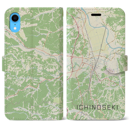 【一関（岩手県）】地図柄iPhoneケース（手帳タイプ）ナチュラル・iPhone XR 用