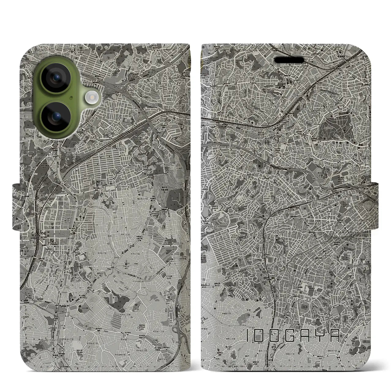 【井土ヶ谷（神奈川県）】地図柄iPhoneケース（手帳タイプ）