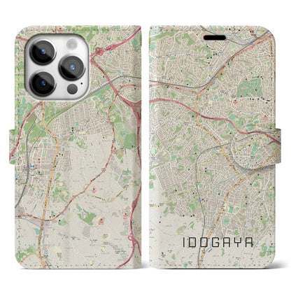【井土ヶ谷（神奈川県）】地図柄iPhoneケース（手帳タイプ）ナチュラル・iPhone 14 Pro 用