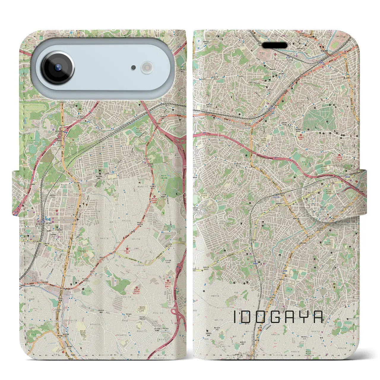 【井土ヶ谷（神奈川県）】地図柄iPhoneケース（手帳タイプ）