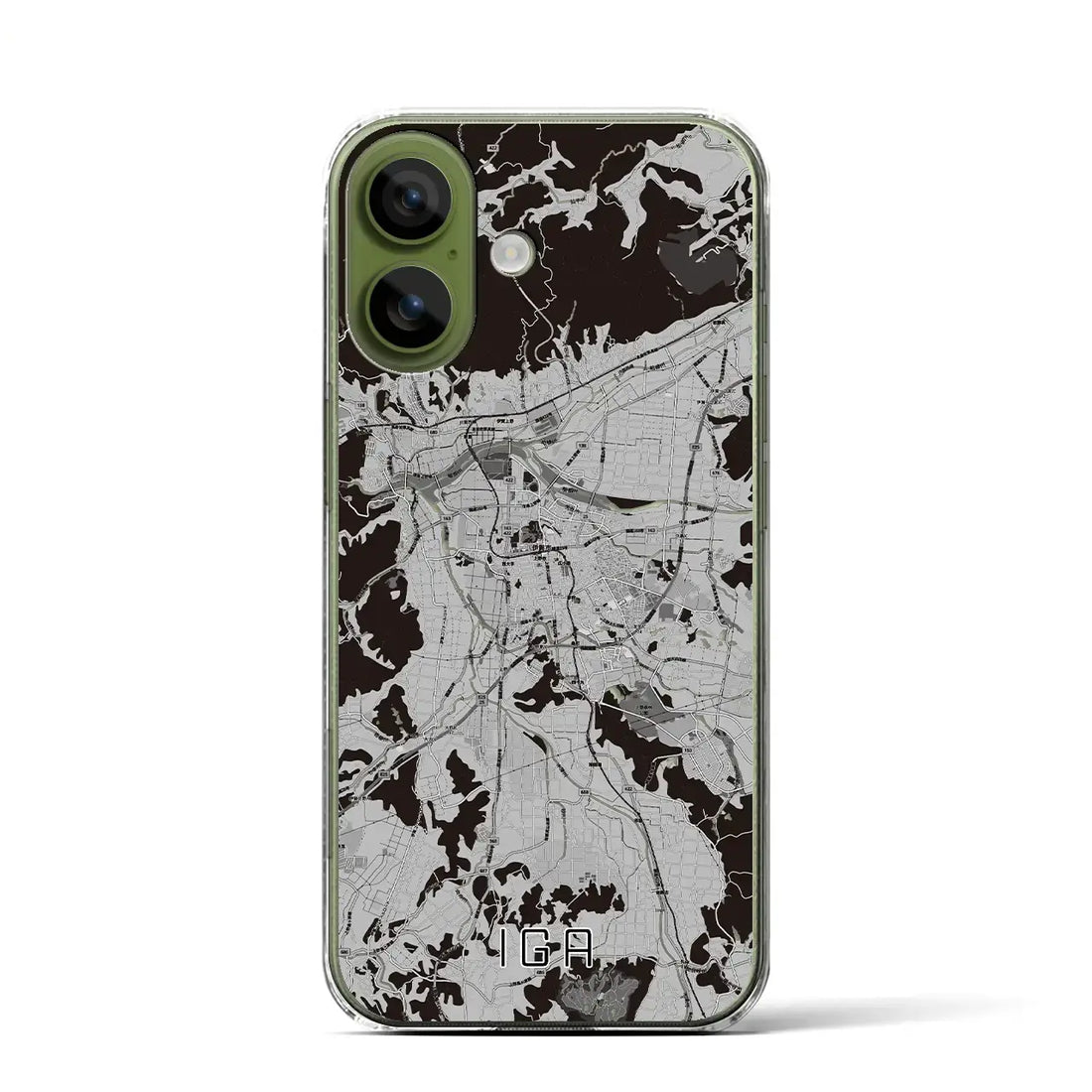 【伊賀(三重県)】地図柄iPhoneケース(クリアタイプ)モノトーン・iPhone 17 Pro Max 用