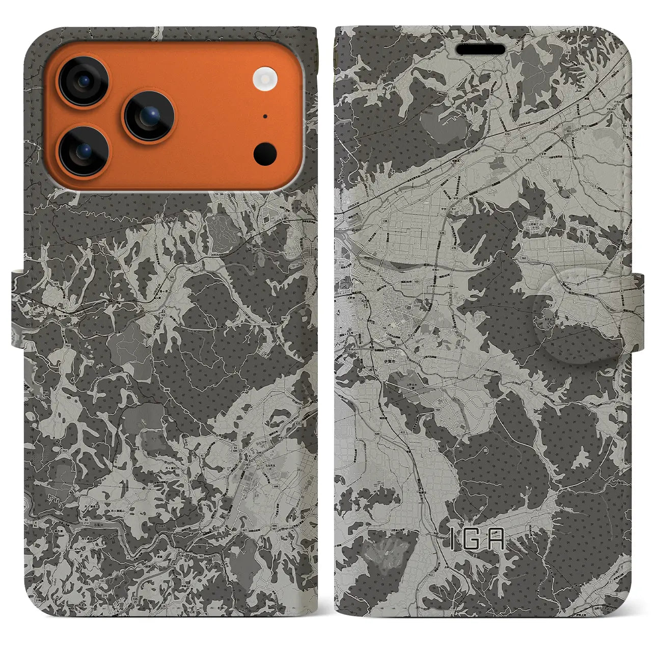 【伊賀（三重県）】地図柄iPhoneケース（手帳タイプ）