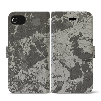 【伊賀（三重県）】地図柄iPhoneケース（手帳タイプ）モノトーン・iPhone SE（第3 / 第2世代） / 8 / 7 / 6s / 6 用