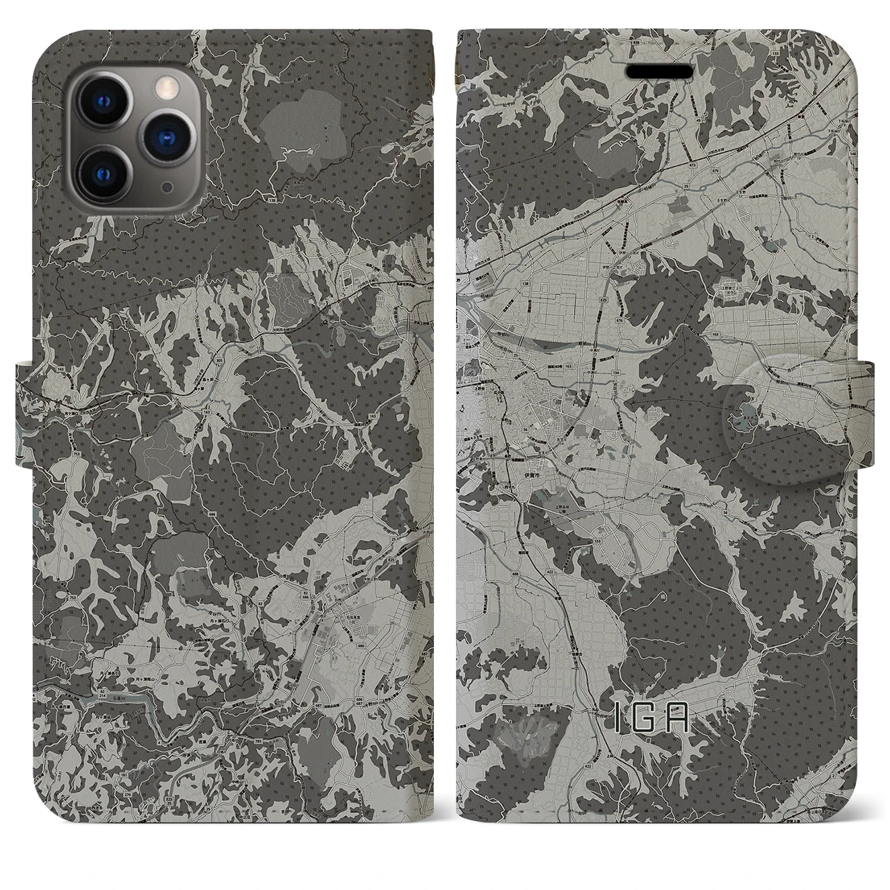 【伊賀（三重県）】地図柄iPhoneケース（手帳タイプ）