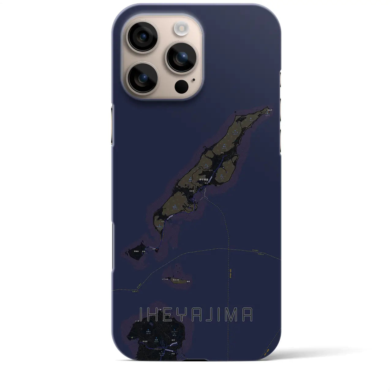【伊平屋島（沖縄県）】地図柄iPhoneケース（バックカバータイプ）
