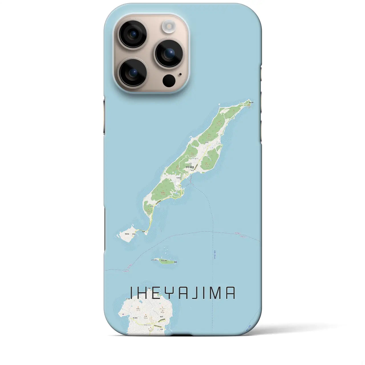 【伊平屋島（沖縄県）】地図柄iPhoneケース（バックカバータイプ）