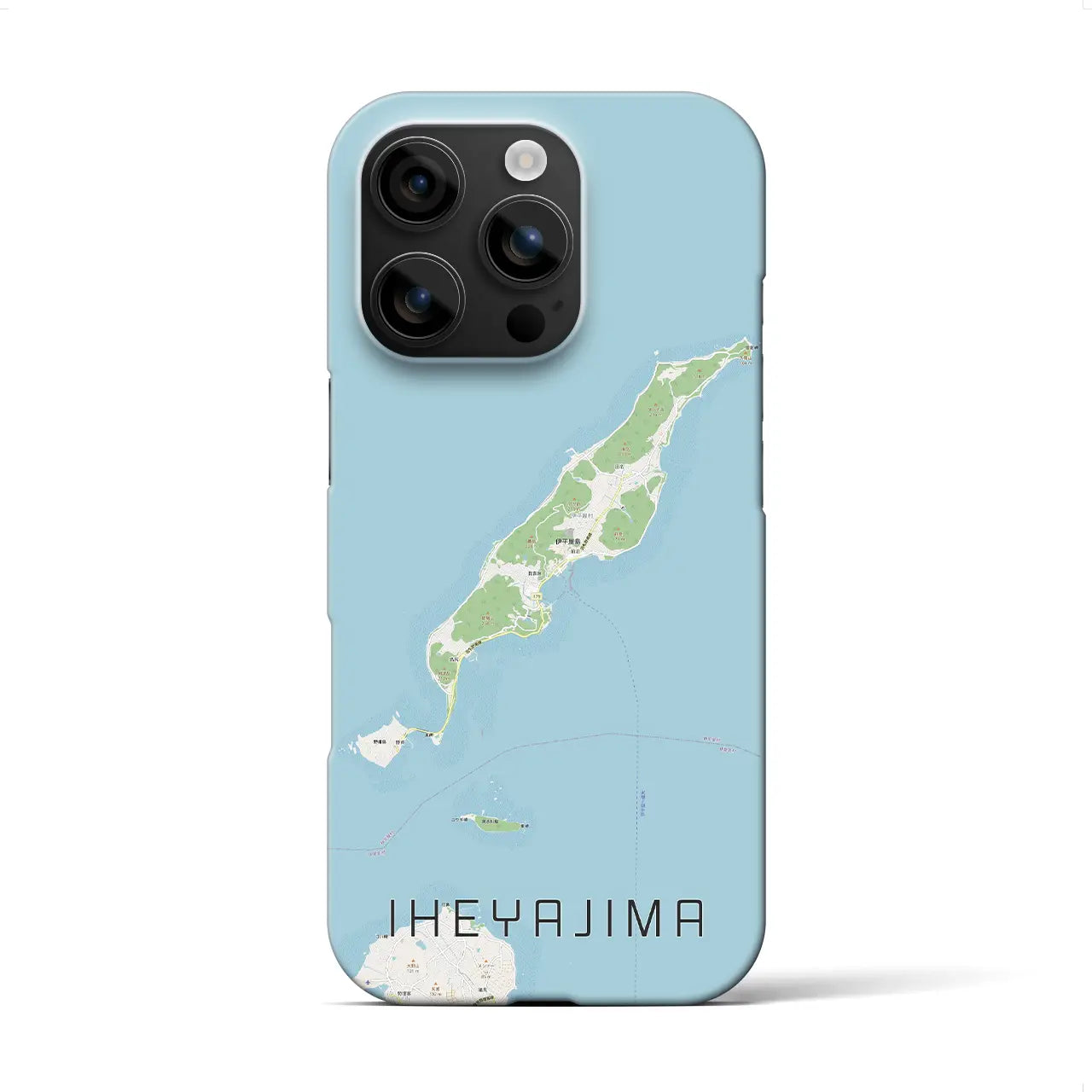 【伊平屋島（沖縄県）】地図柄iPhoneケース（バックカバータイプ）
