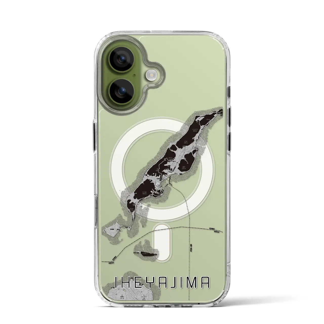 【伊平屋島（沖縄県）】地図柄iPhoneケース（MagSafeタイプ）