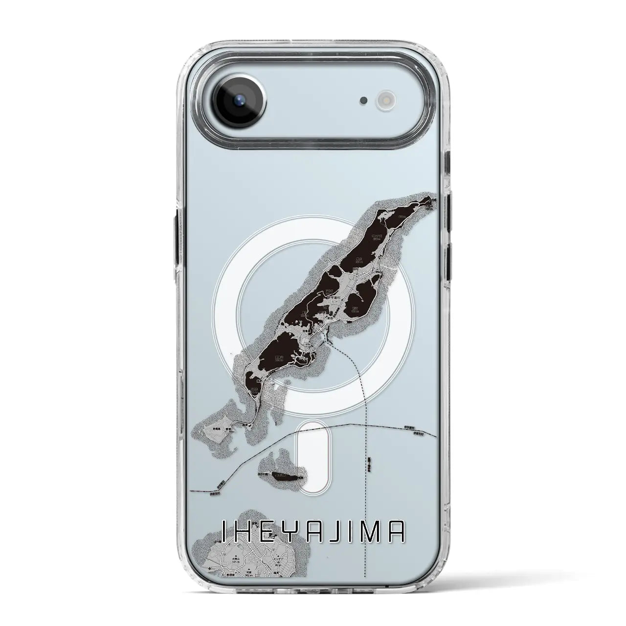 【伊平屋島（沖縄県）】地図柄iPhoneケース（MagSafeタイプ）