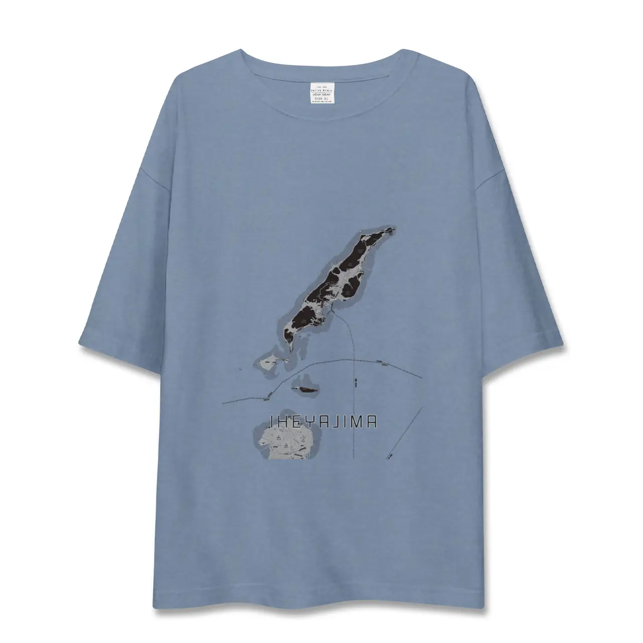 【伊平屋島（沖縄県）】地図柄ビッグシルエットTシャツ